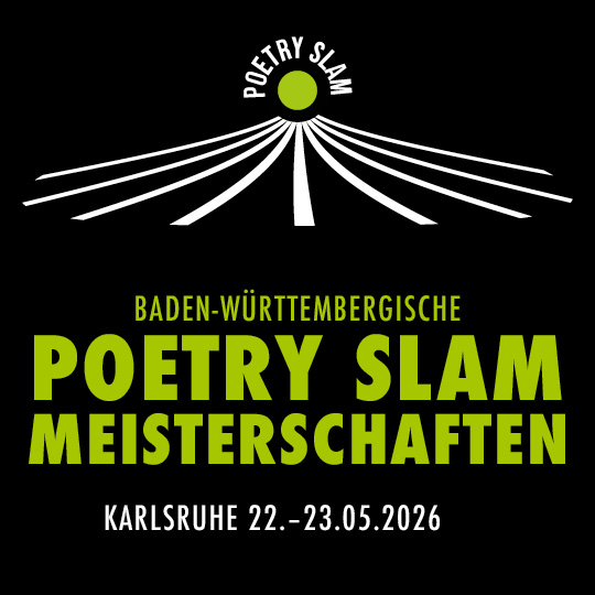 Logo der baden-württembergischen Poetry-Slam-Meisterschaften 2026 (BWSLAM26), die in Karlsruhe stattfinden werden
