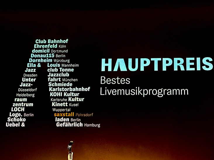 Foto: Screen bei der Preisverleihung alle Gewinner des Hauptpreises